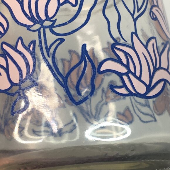 3 Oui Limited Edition 6 oz Floral Glass Yogurt Cups Jars Pink Yellow Flower - Picture 13 of 16